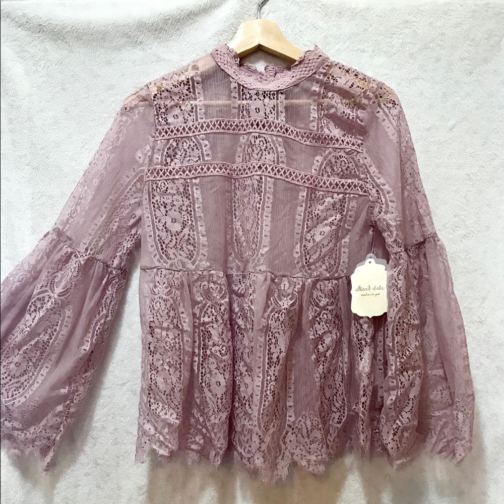 📦S•O•L•D📦 ALTARD STATE Lavender Lace Blouse - Picture 2 of 7